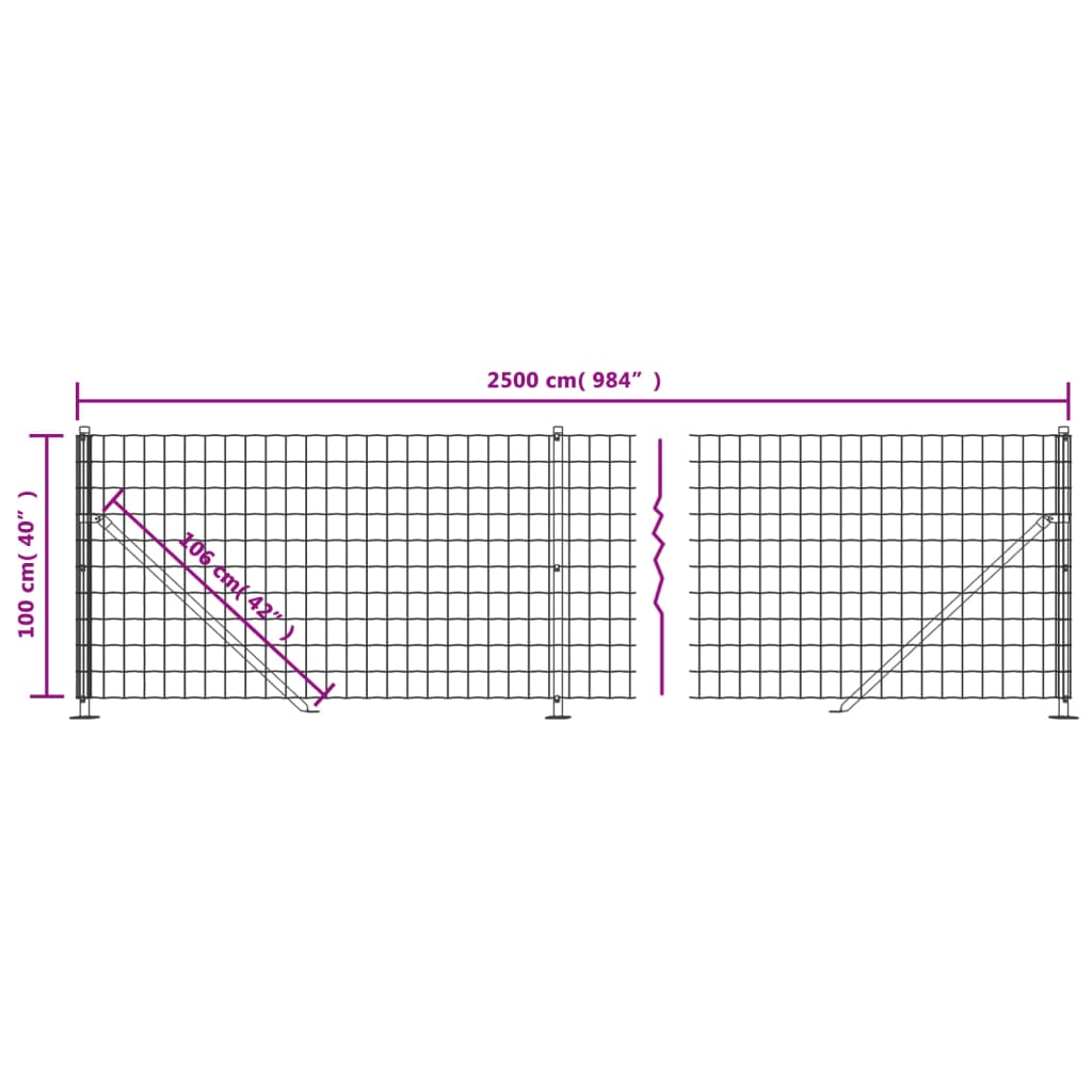 Draadgaashek Met Flens Kleurig 1 x 25 m Antraciet