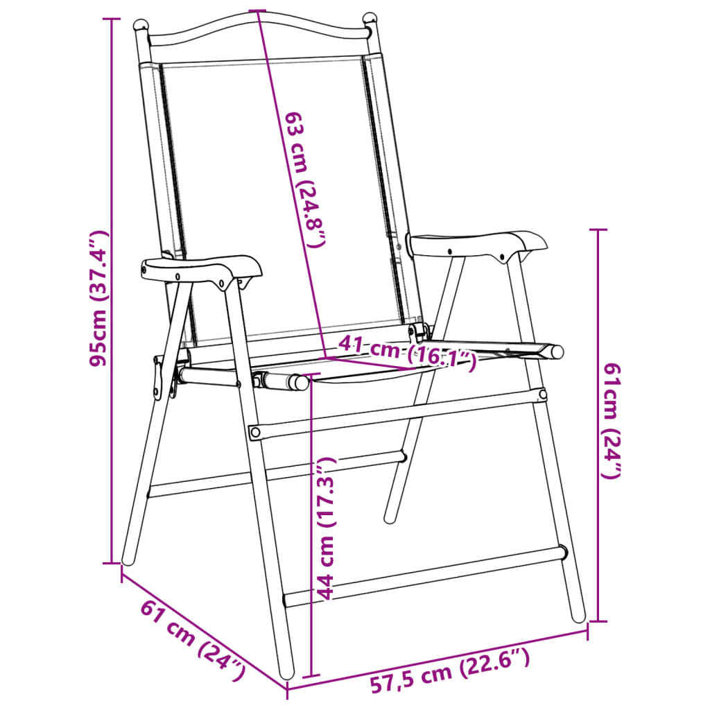 Tuinstoelen 8 st inklapbaar staal en textileen gemêleerd grijs