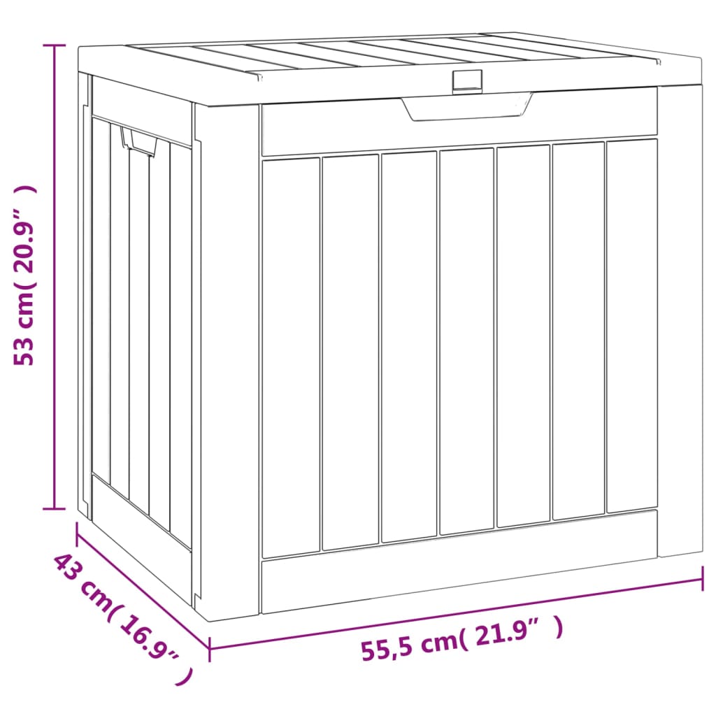 Tuinbox 55,5x43x53 cm polypropeen zwart