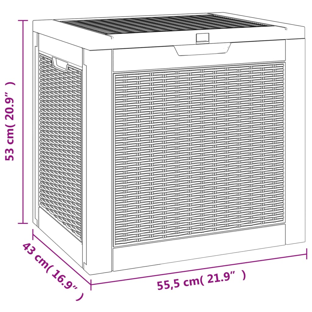 Tuinbox 55,5x43x53 cm polypropeen zwart