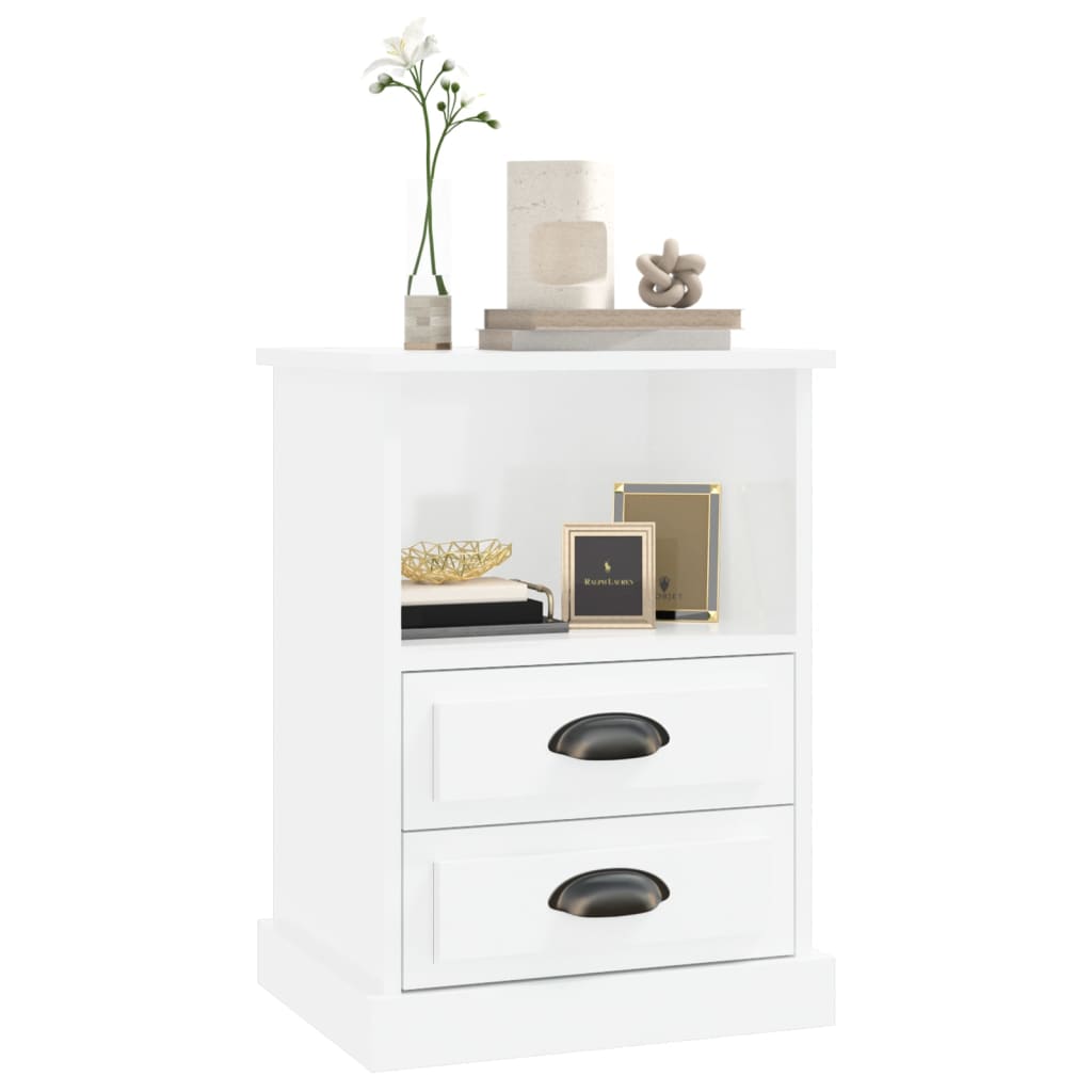 Nachtkastjes 2 st 43x36x60 cm hoogglans wit
