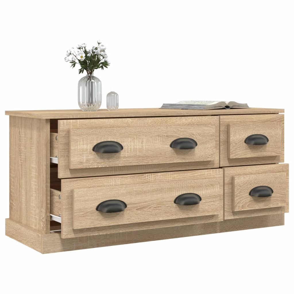 Tv-Meubel 100X35,5X45 Cm Bewerkt Hout Sonoma Eikenkleurig Sonoma eiken