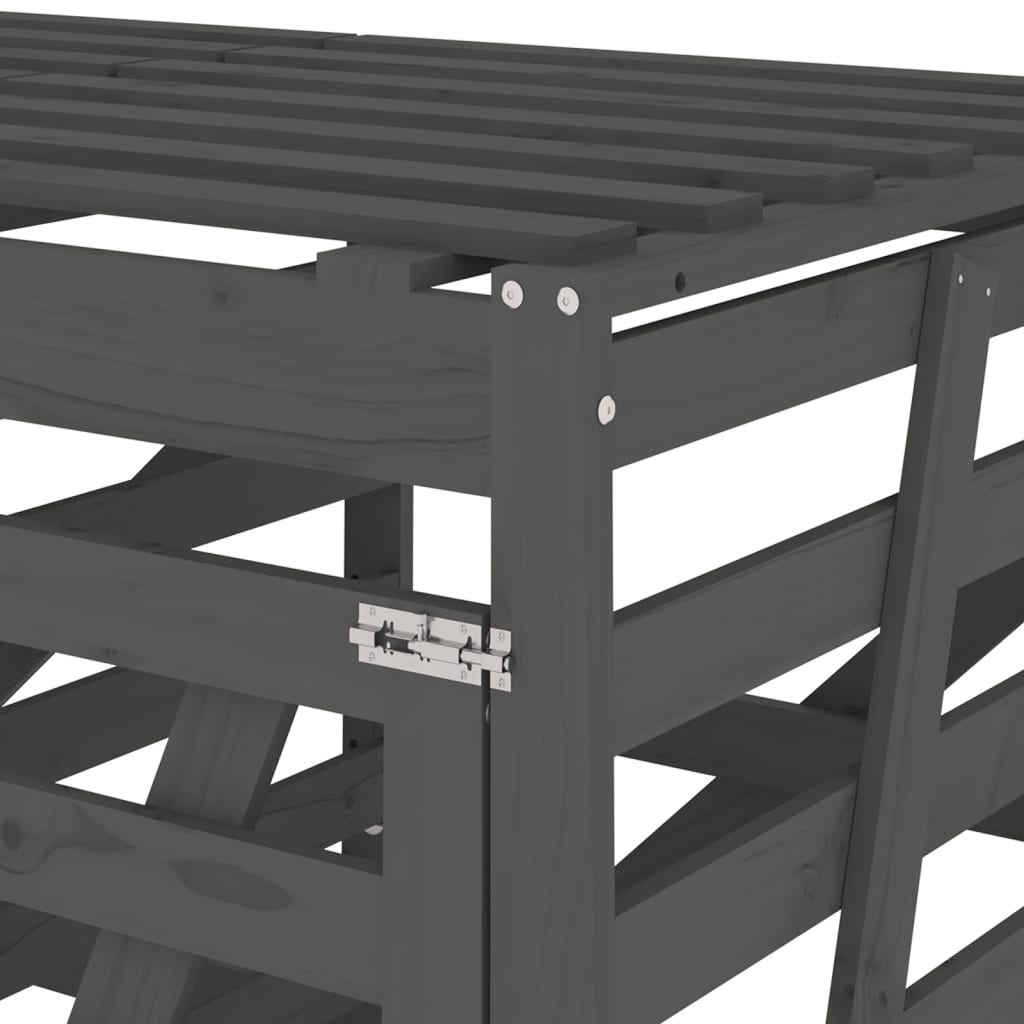 Containerberging Dubbel Massief Grenenhout Grijs Grijs grenenhout