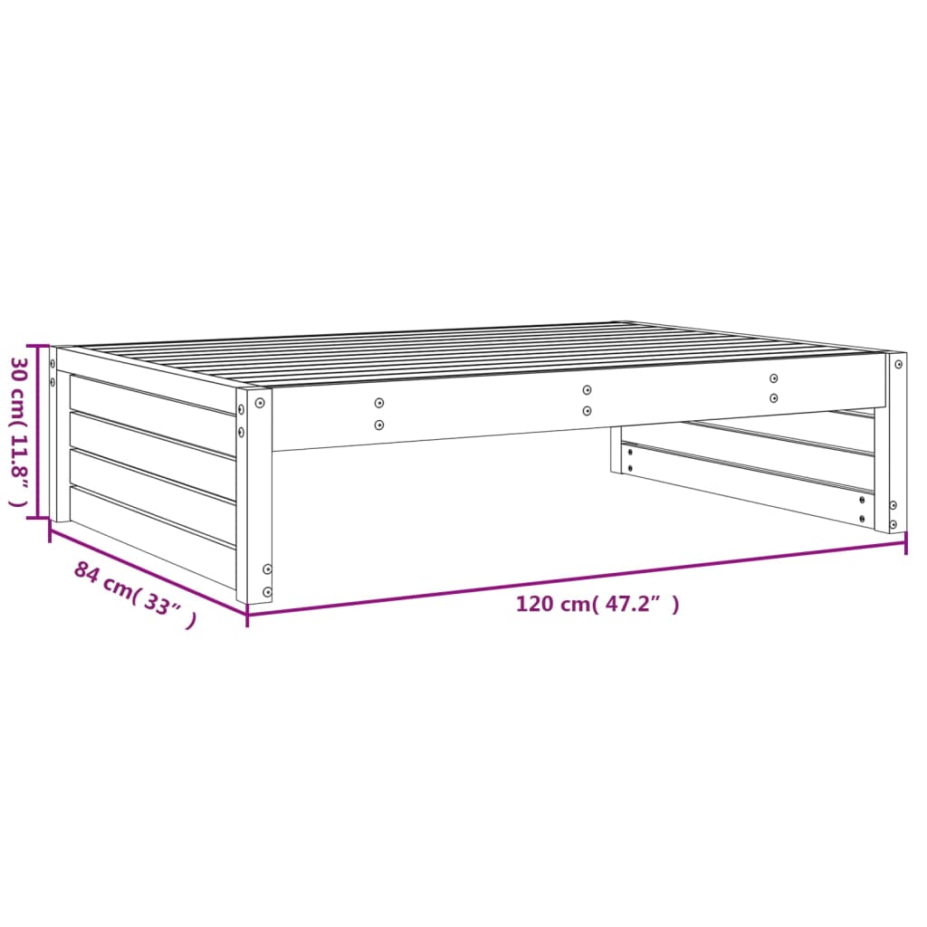 Tuinvoetenbank 20X80 Cm Massief Grenenhout Grijs Grijs grenenhout Voetensteun