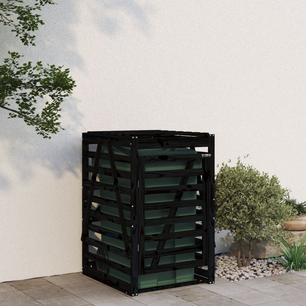 Containerberging 84X90X128,5 Cm Massief Grenenhout Zwart 84 x 90 x 128.5 cm Zwart grenenhout