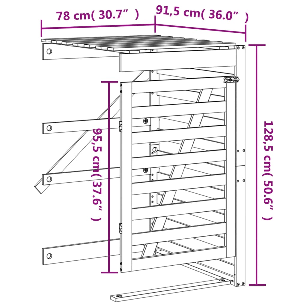 Containerberging verlengstuk massief grenenhout