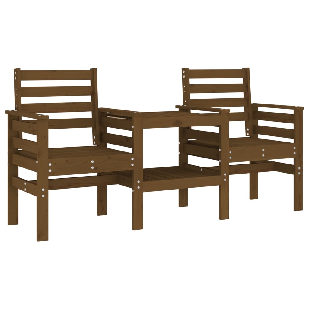 Tuinbank Met Tafel 2-Zits Massief Grenenhout Honingbruin Honingbruin grenenhout 1