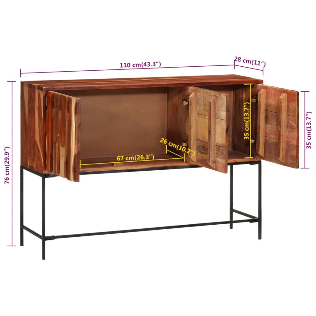 Dressoir 110x28x76 cm massief acaciahout