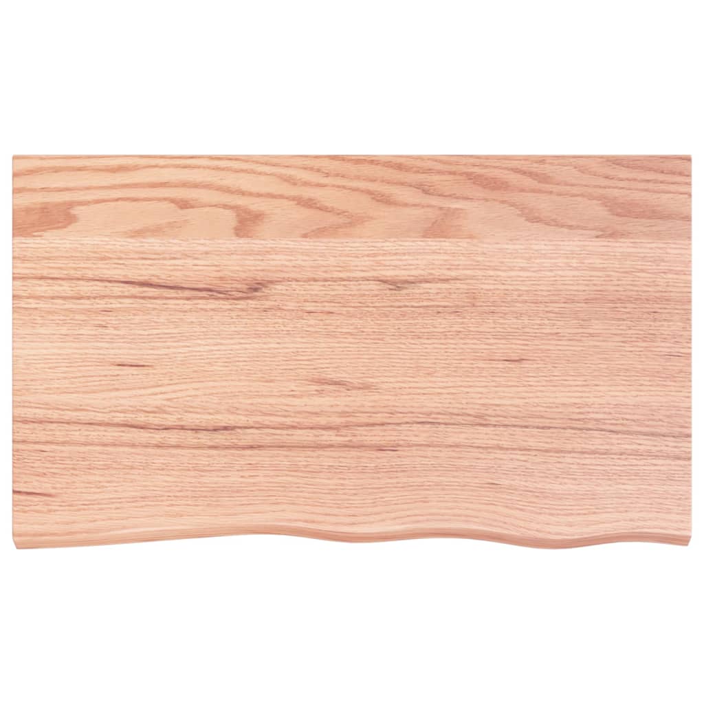 Wandschap 100x60x(2-4)cm behandeld massief eikenhout lichtbruin