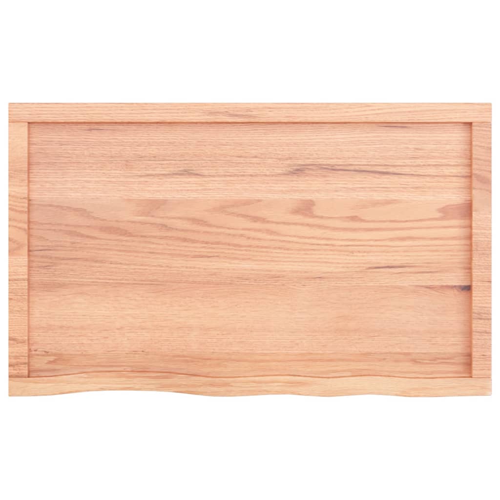 Wandschap 100x60x(2-4)cm behandeld massief eikenhout lichtbruin