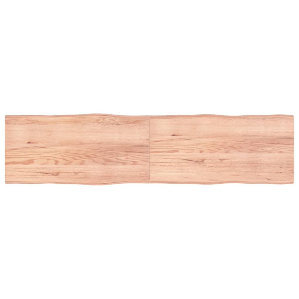 Tafelblad Natuurlijke Rand 200X50X(2-4) Cm Eikenhout Lichtbruin 200 x 50 x 4 cm