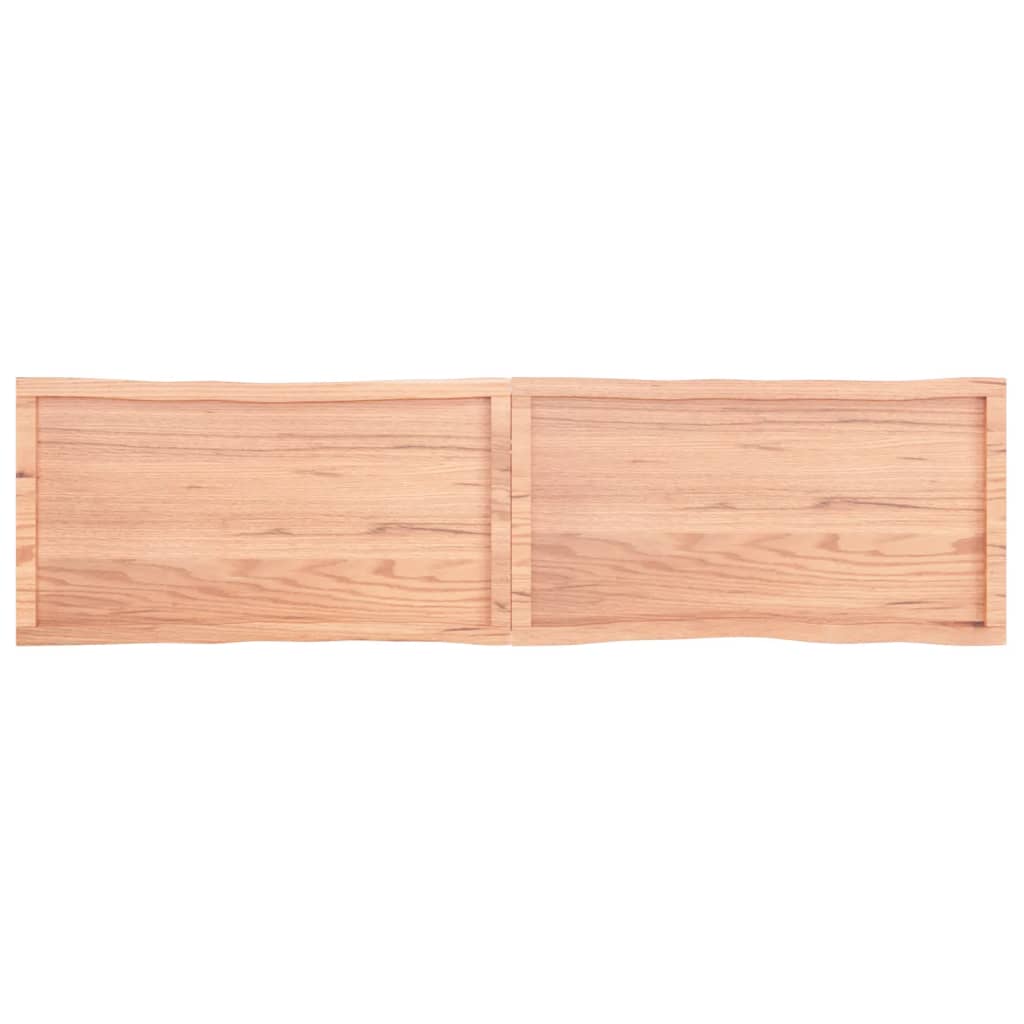 Tafelblad Natuurlijke Rand 200X50X(2-4) Cm Eikenhout Lichtbruin 200 x 50 x 4 cm