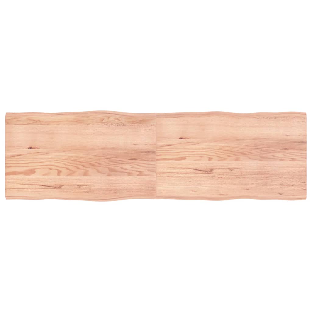 Tafelblad Natuurlijke Rand 200X60X(2-4) Cm Eikenhout Lichtbruin 200 x 60 x 4 cm