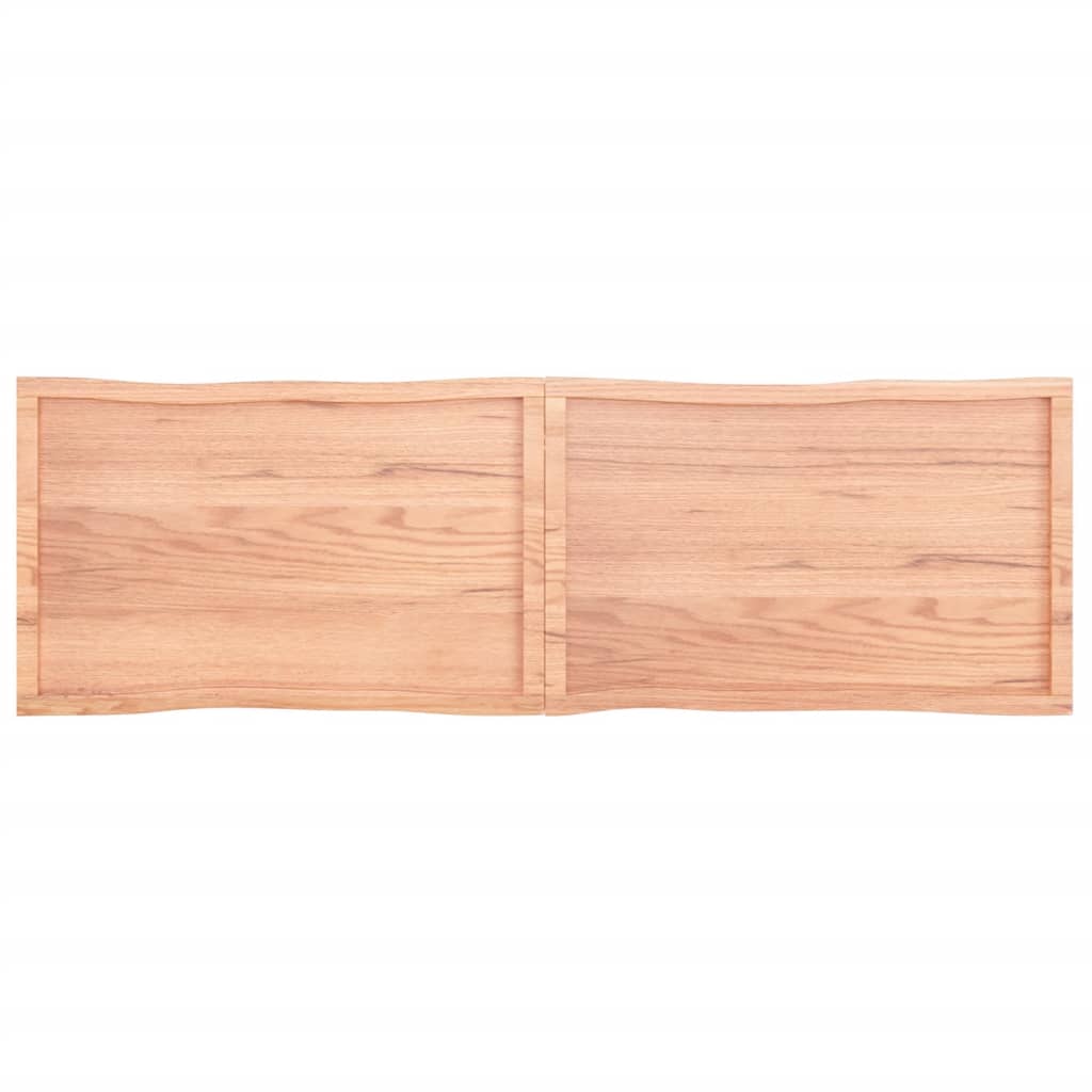 Tafelblad Natuurlijke Rand 200X60X(2-4) Cm Eikenhout Lichtbruin 200 x 60 x 4 cm