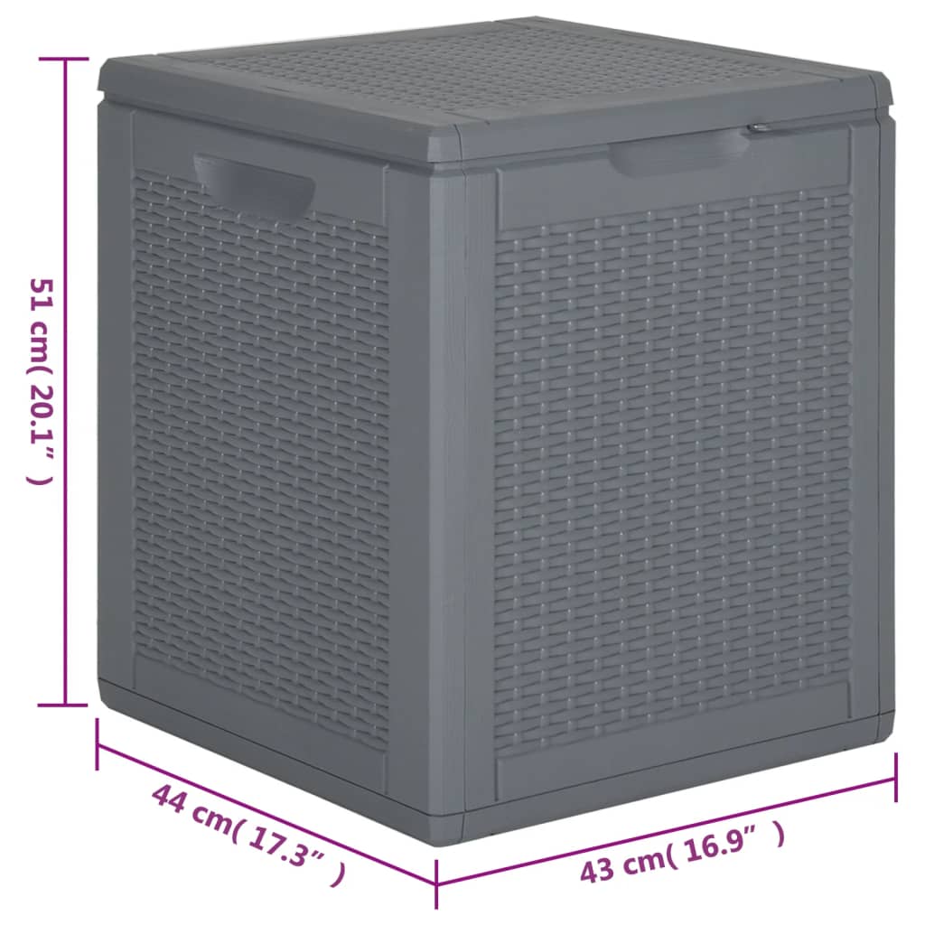 Tuinbox 90 L PP rattan grijs