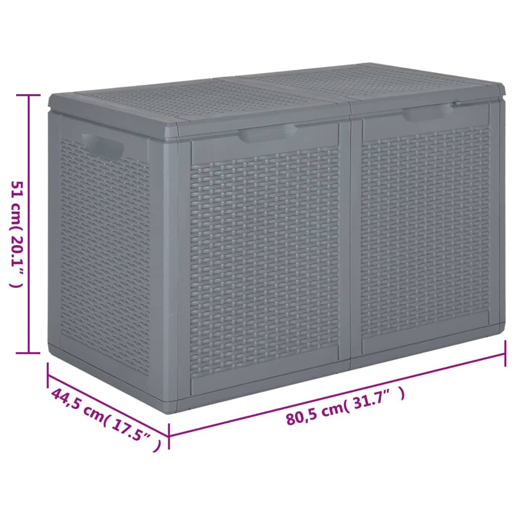 Tuinbox 180 L PP rattan grijs