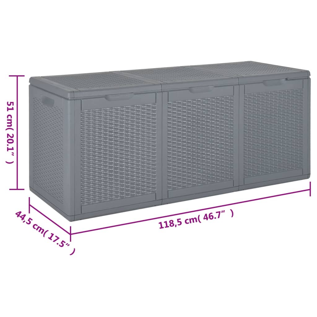 Tuinbox 270 L PP rattan grijs