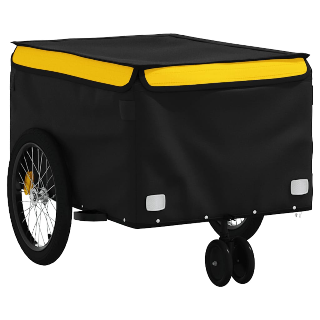 Fietstrailer 30 Kg Ijzer Zwart En Geel 124 x 53 x 45 cm