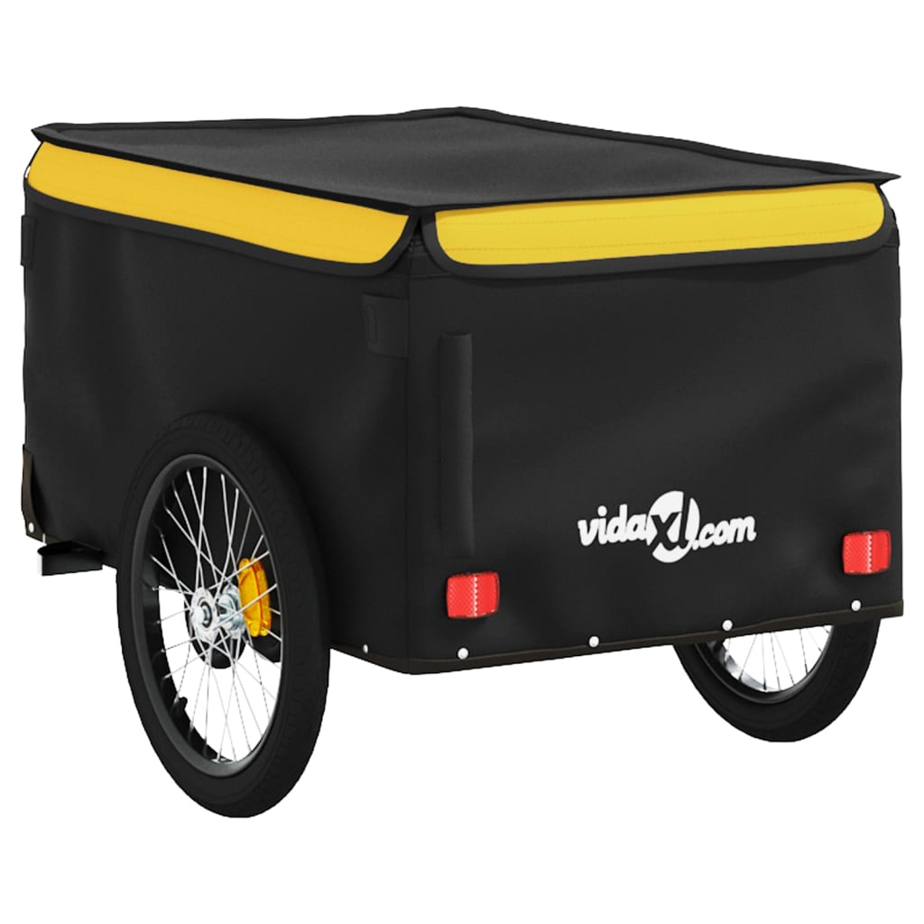 Fietstrailer 30 Kg Ijzer Zwart En Geel 124 x 53 x 45 cm