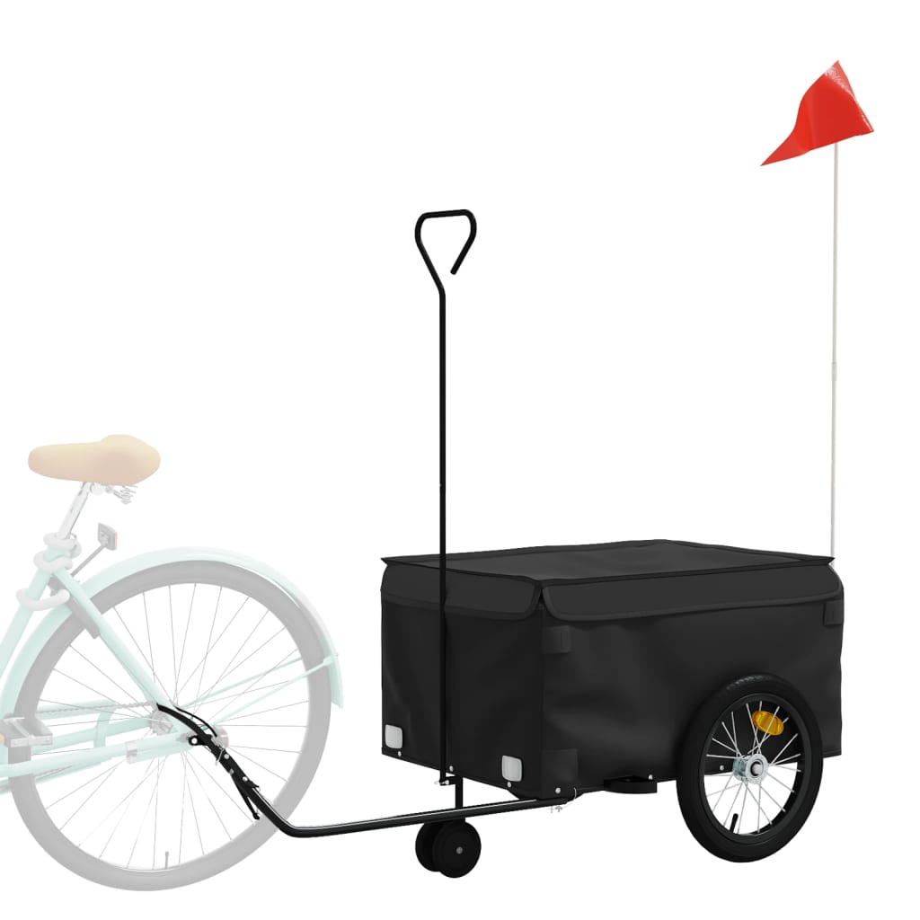 Fietstrailer 45 Kg Ijzer Zwart 62.5 x 124 x 52 cm