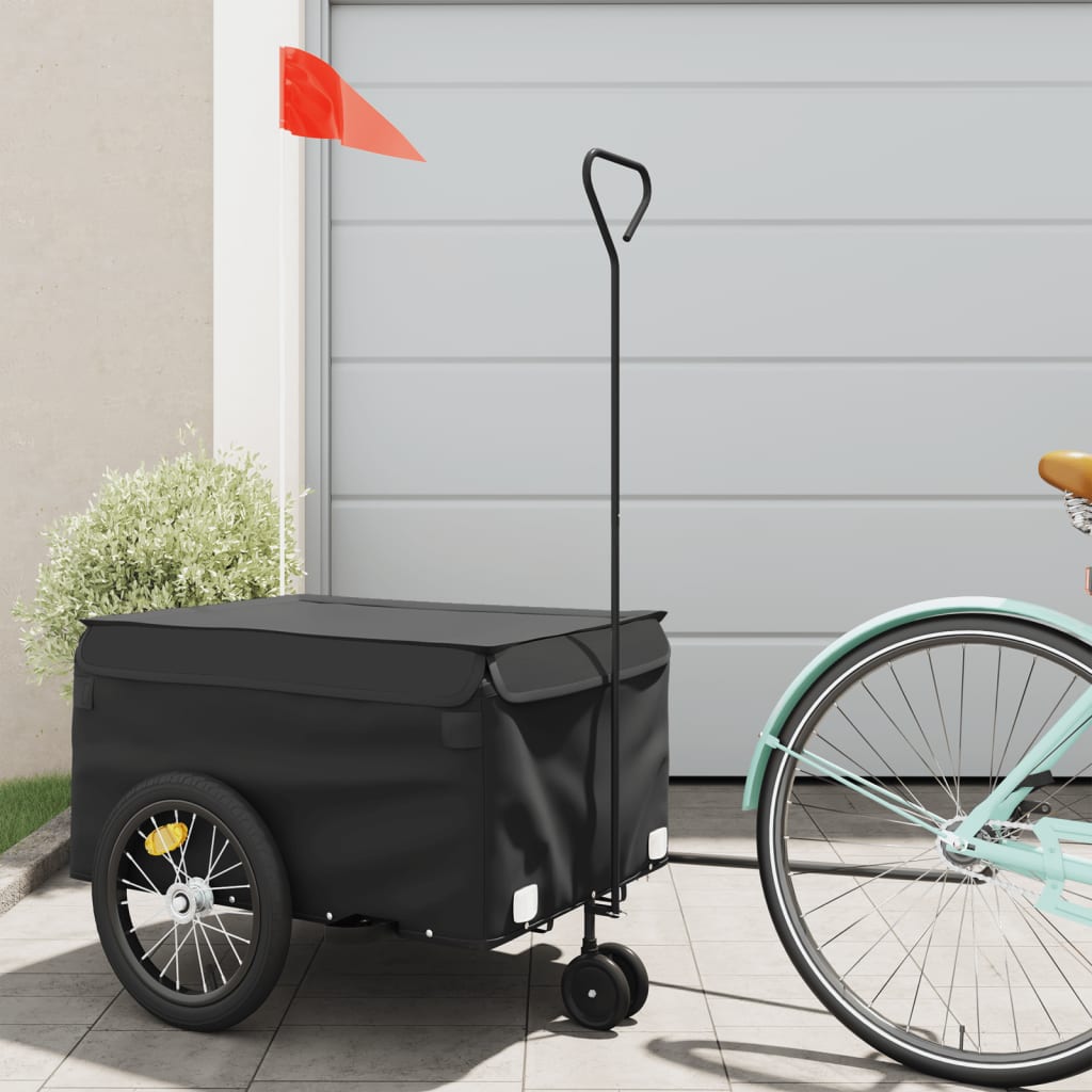 Fietstrailer 45 Kg Ijzer Zwart 62.5 x 124 x 52 cm