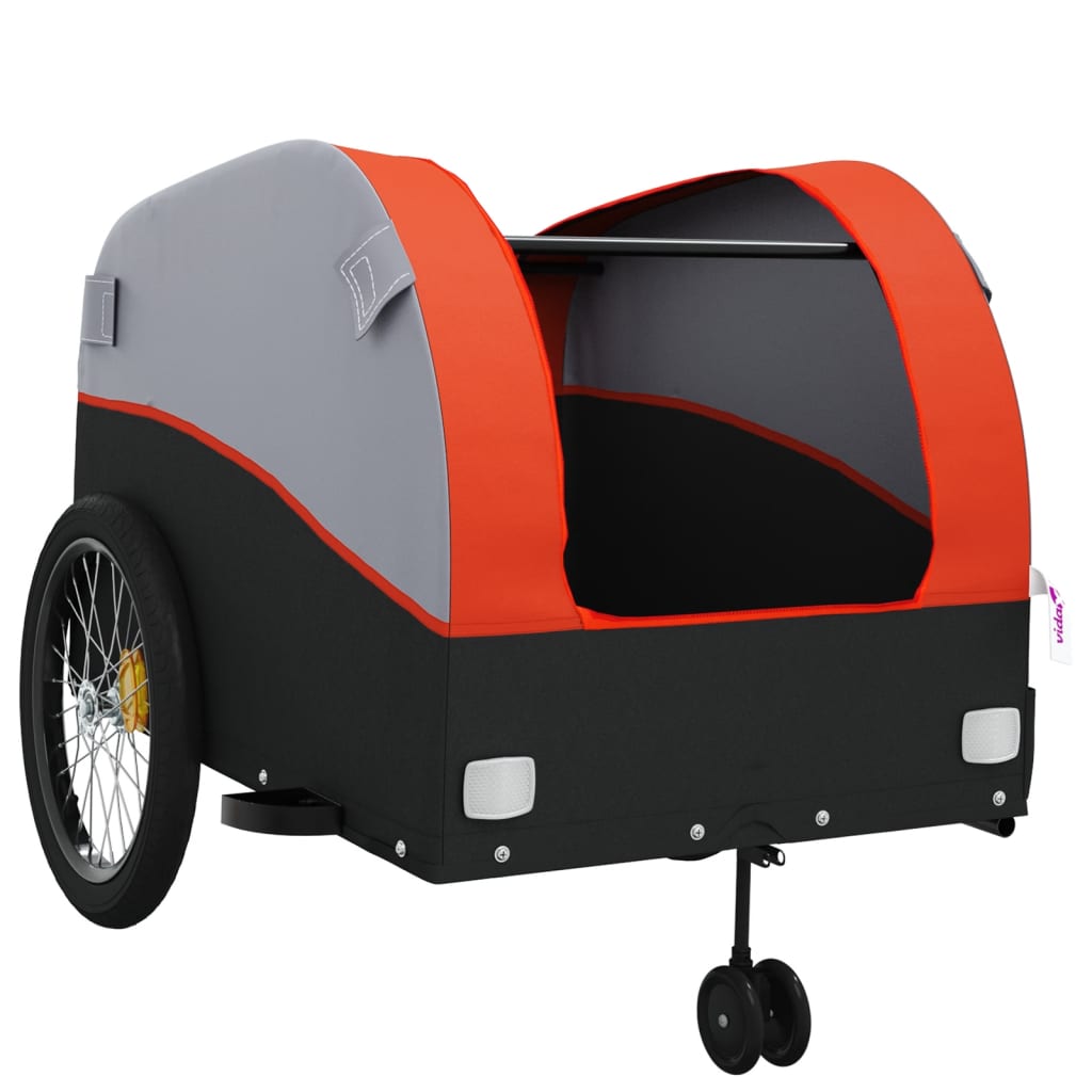 Fietstrailer 45 kg ijzer zwart en oranje