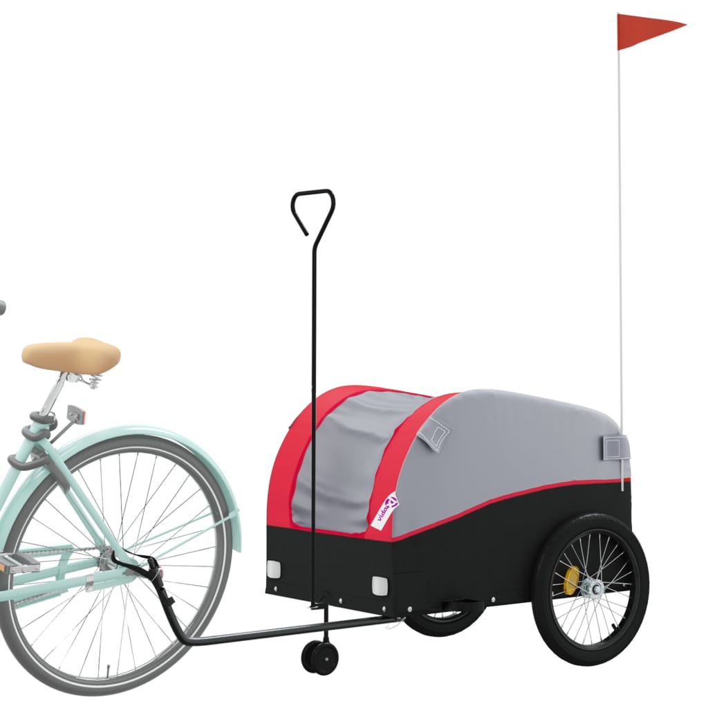 Fietstrailer 45 Kg Ijzer Zwart En Rood 68 x 133 x 68 cm