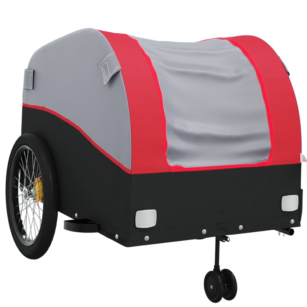 Fietstrailer 45 Kg Ijzer Zwart En Rood 68 x 133 x 68 cm