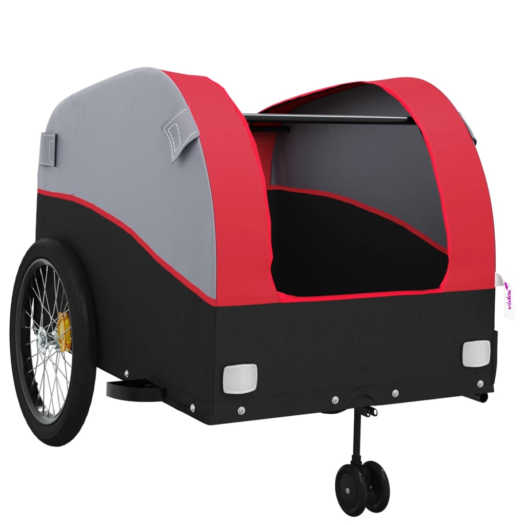 Fietstrailer 45 Kg Ijzer Zwart En Rood 68 x 133 x 68 cm