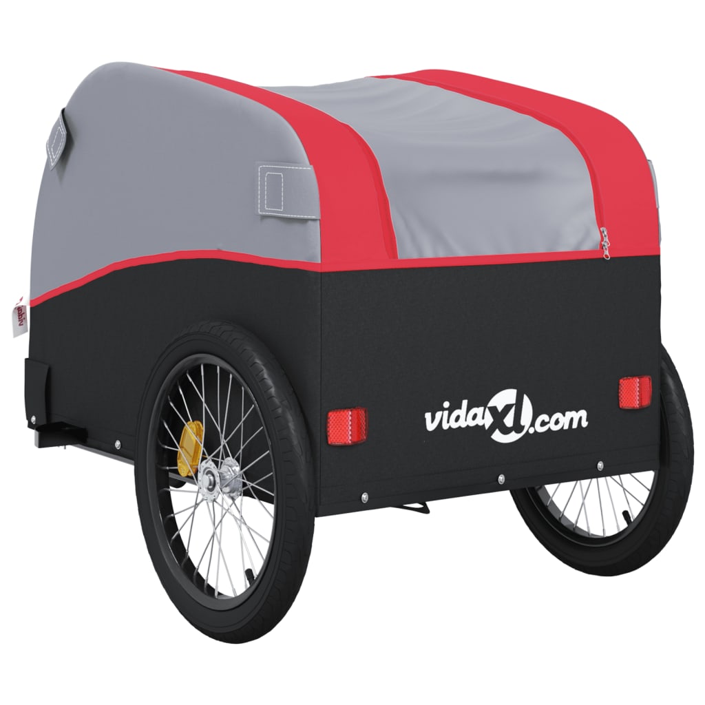 Fietstrailer 45 Kg Ijzer Zwart En Rood 68 x 133 x 68 cm