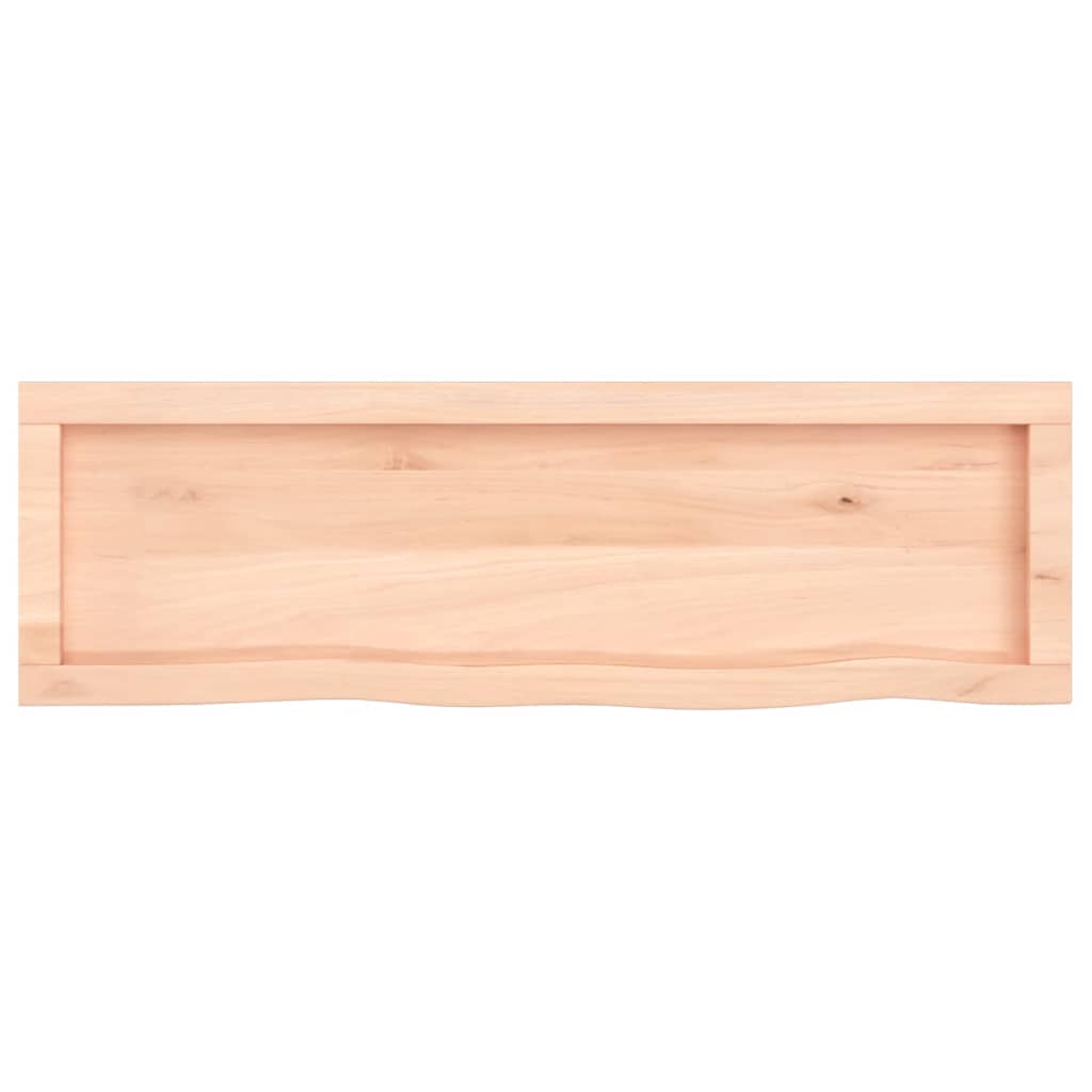 Wastafelblad 100X30X(2-4) Cm Onbehandeld Massief Hout Naturel 100 x 30 x 4 cm