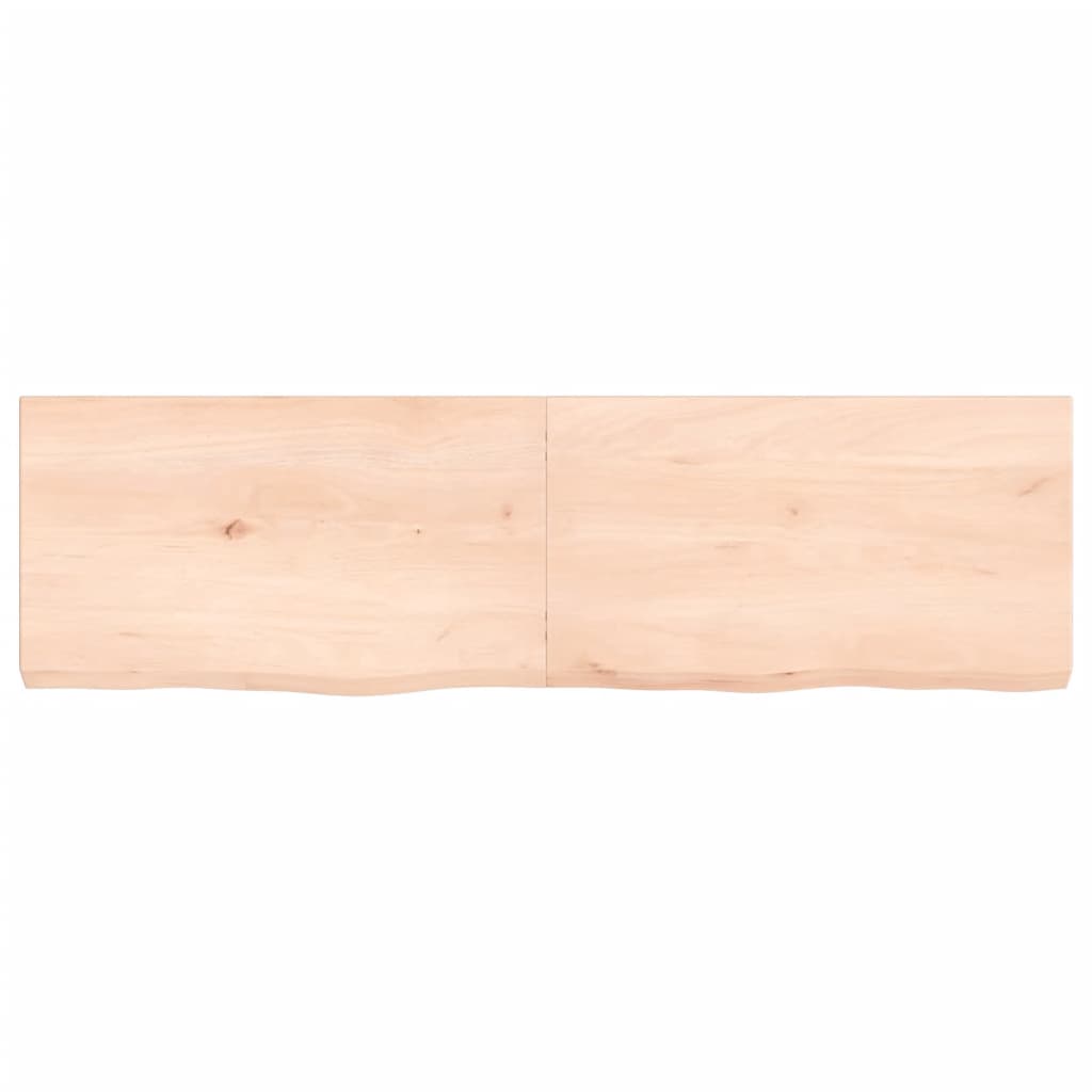 Wastafelblad 140X40X(2-6) Cm Onbehandeld Massief Hout Naturel 140 x 40 x 6 cm