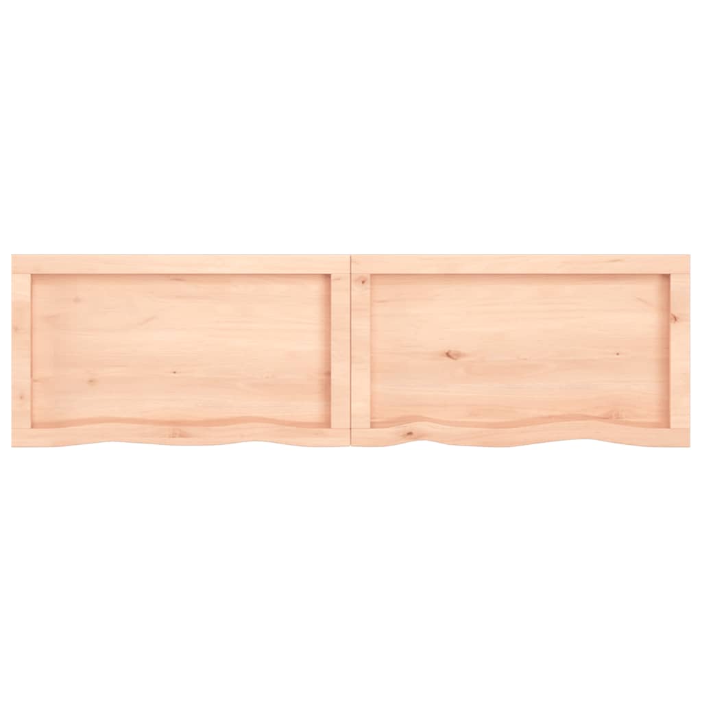 Wastafelblad 140X40X(2-6) Cm Onbehandeld Massief Hout Naturel 140 x 40 x 6 cm