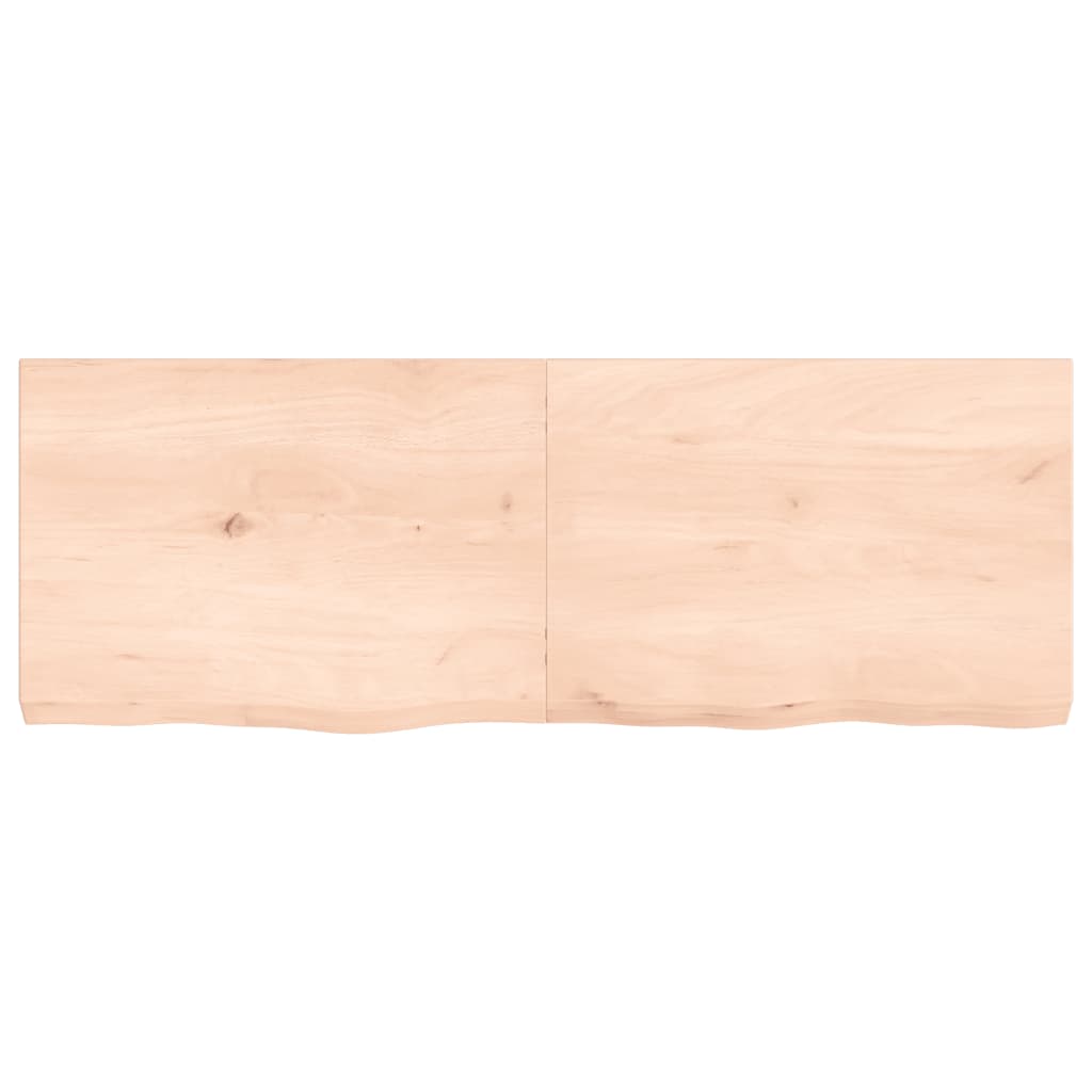 Wastafelblad 140X50X(2-6) Cm Onbehandeld Massief Hout Naturel 140 x 50 x 6 cm