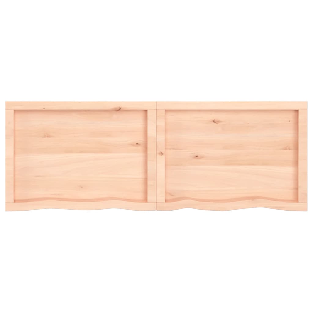 Wastafelblad 140X50X(2-6) Cm Onbehandeld Massief Hout Naturel 140 x 50 x 6 cm