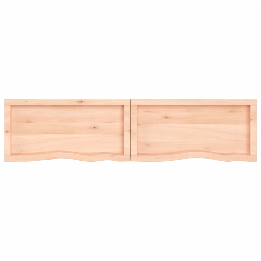 Wastafelblad 160X40X(2-6) Cm Onbehandeld Massief Hout Naturel 160 x 40 x 6 cm