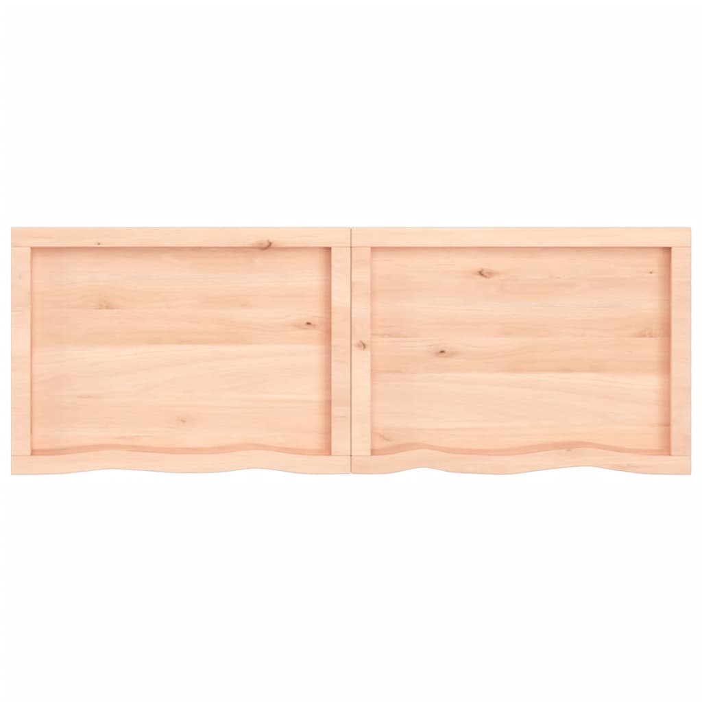 Wastafelblad 160X50X(2-4) Cm Onbehandeld Massief Hout Naturel 160 x 50 x 4 cm