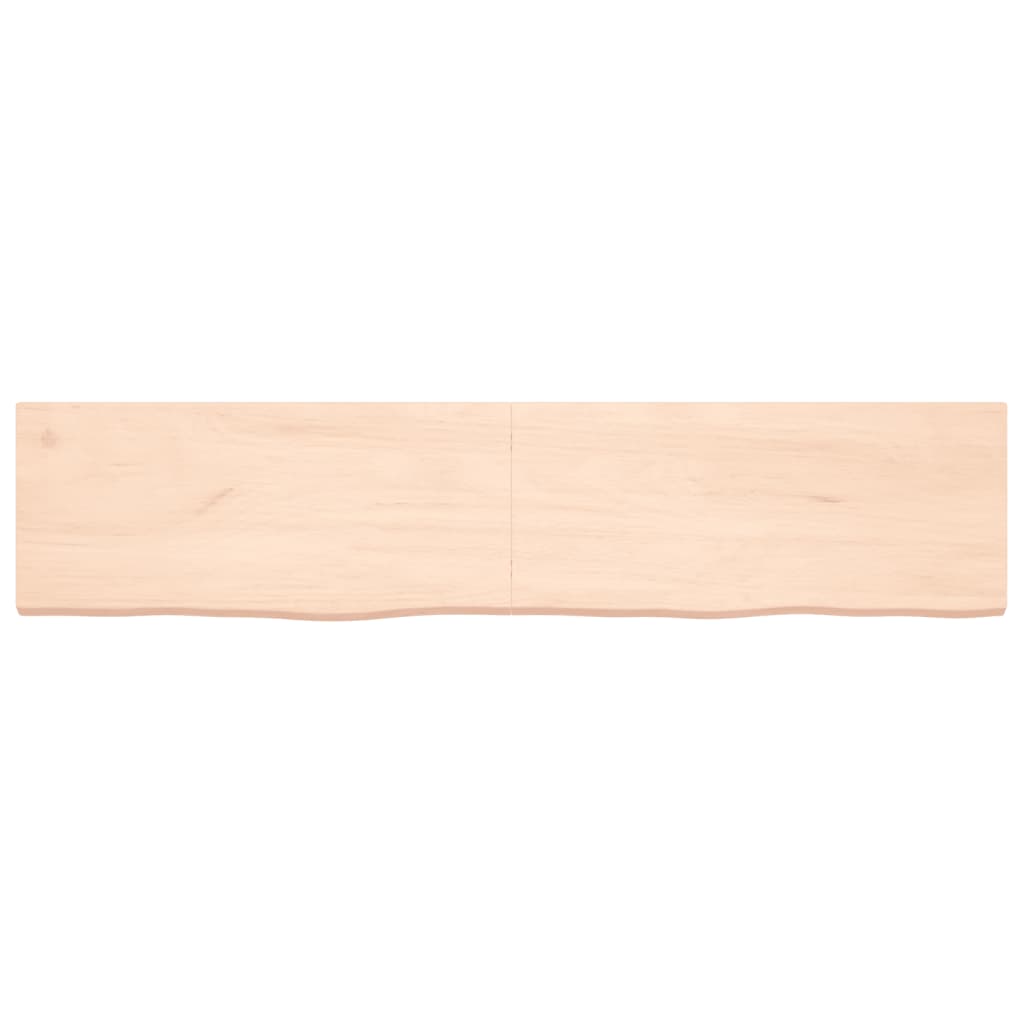 Wastafelblad 180X40X(2-4) Cm Onbehandeld Massief Hout Naturel 180 x 40 x 4 cm