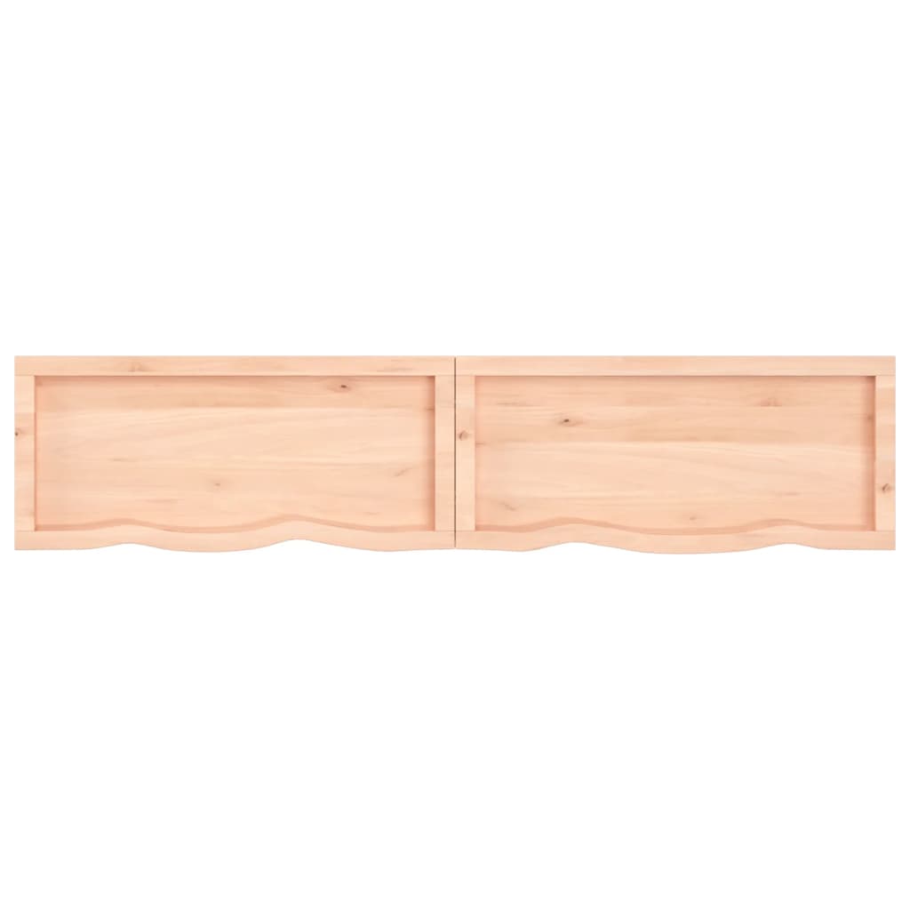 Wastafelblad 180X40X(2-4) Cm Onbehandeld Massief Hout Naturel 180 x 40 x 4 cm