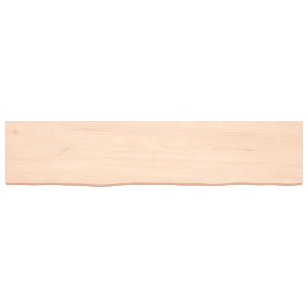 Wastafelblad 180X40X(2-6) Cm Onbehandeld Massief Hout Naturel 180 x 40 x 6 cm