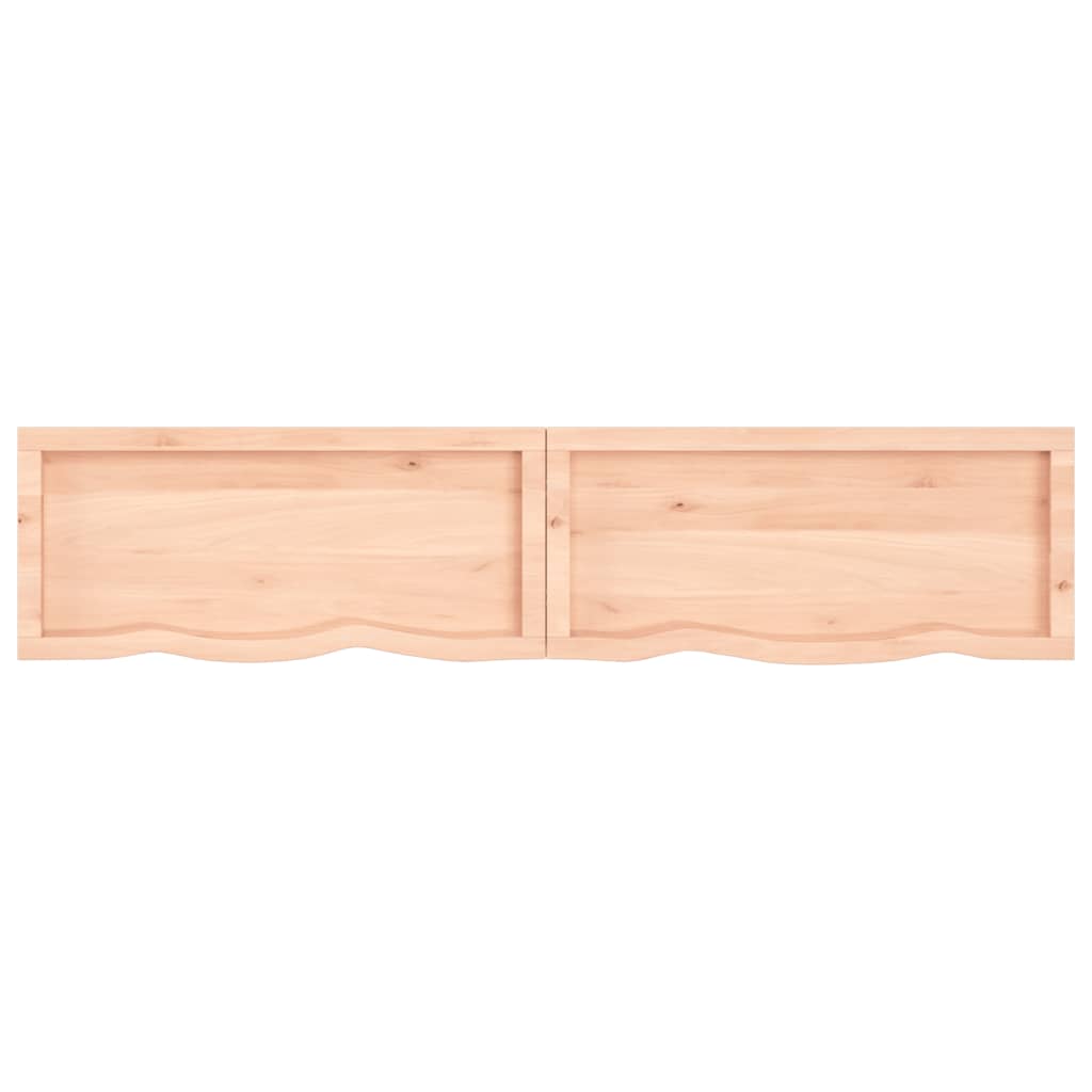 Wastafelblad 180X40X(2-6) Cm Onbehandeld Massief Hout Naturel 180 x 40 x 6 cm