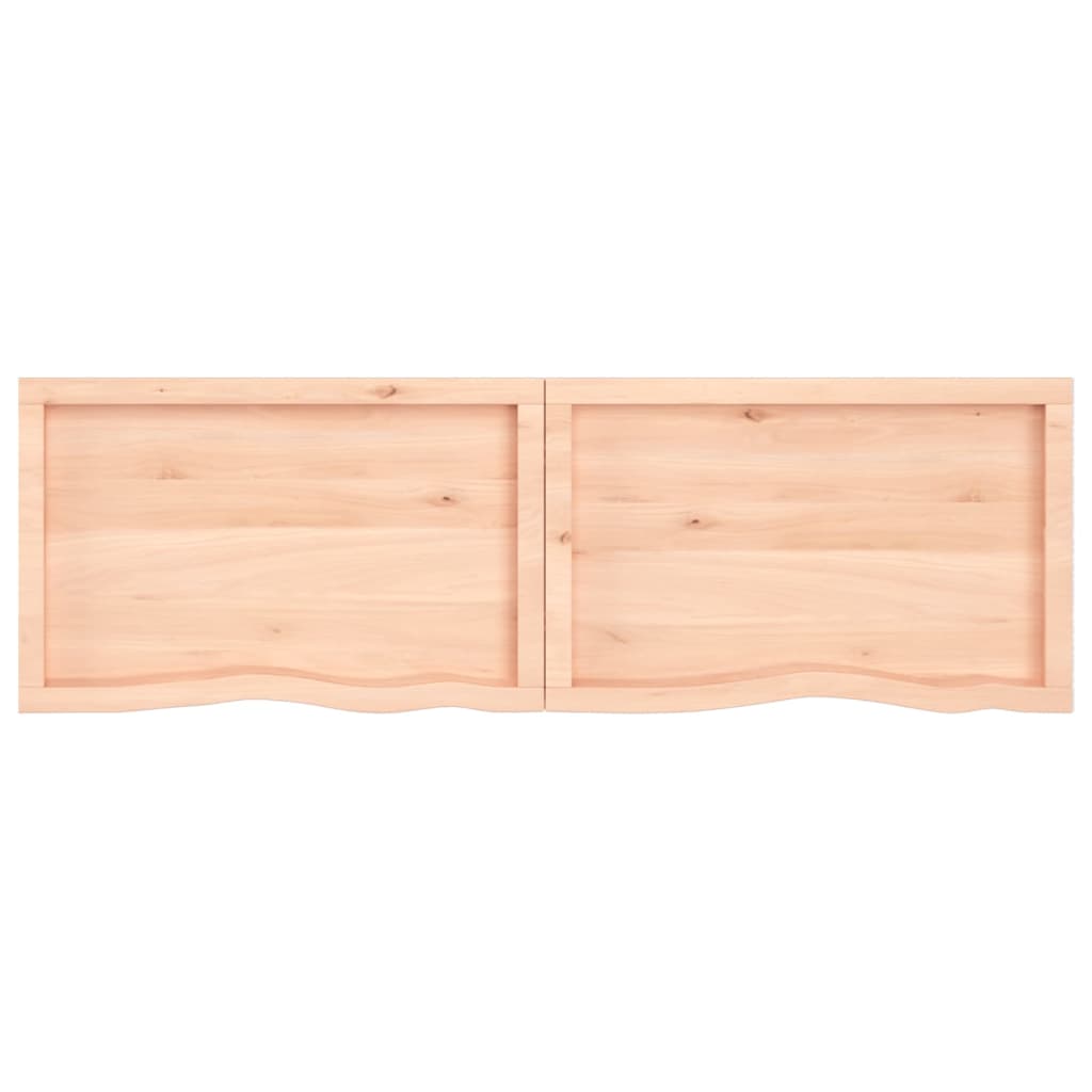 Wastafelblad 180X50X(2-4) Cm Onbehandeld Massief Hout Naturel 180 x 50 x 4 cm