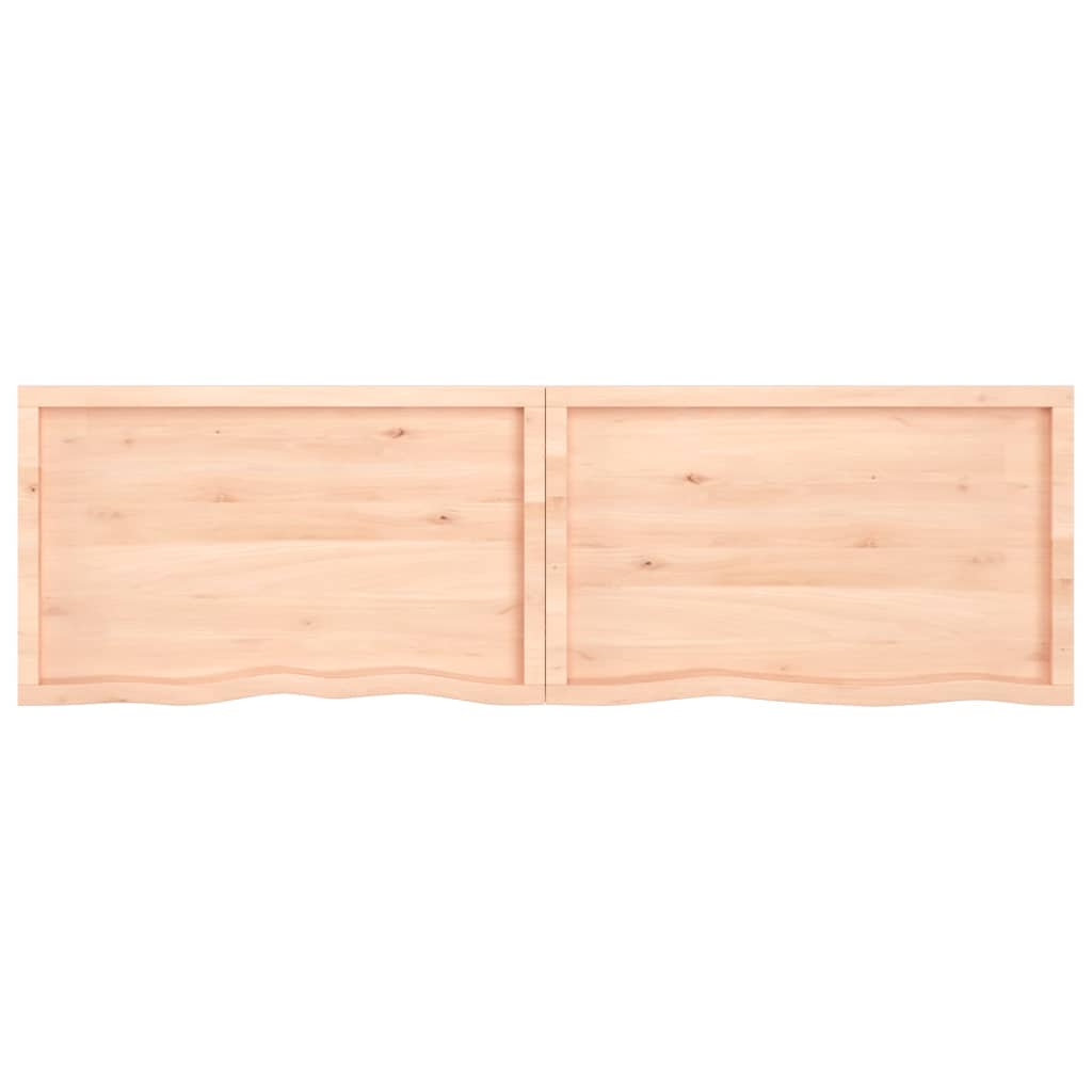 Wastafelblad 200X60X(2-6) Cm Onbehandeld Massief Hout Naturel 200 x 60 x 6 cm