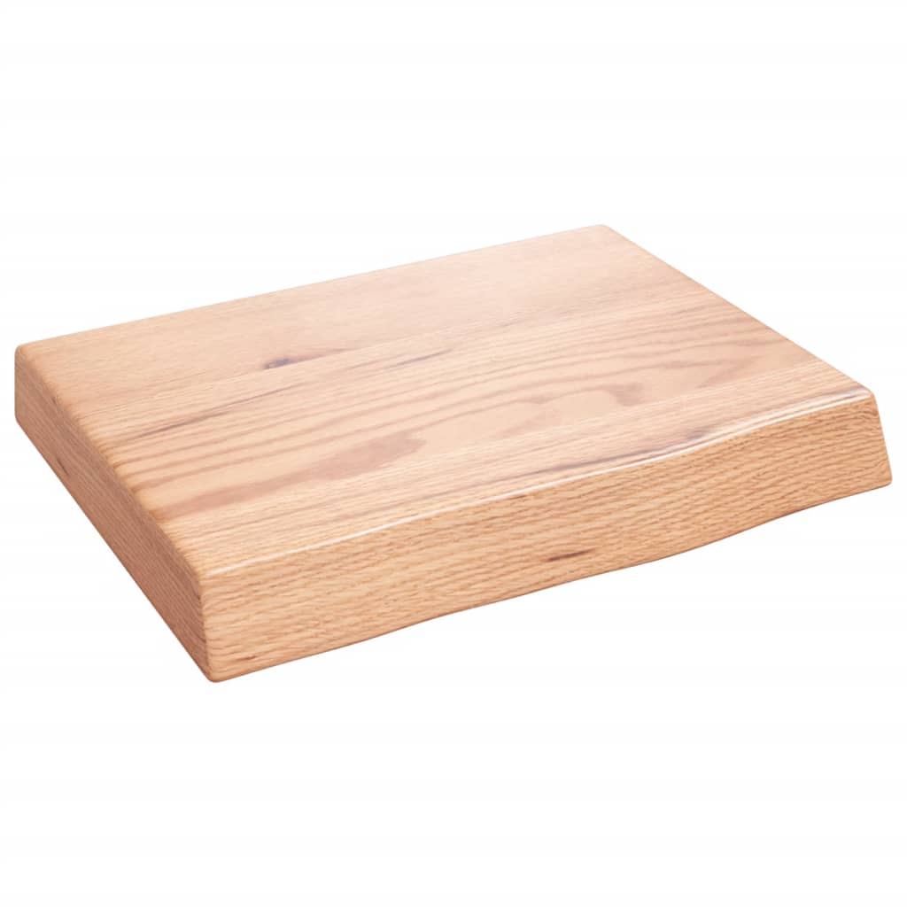 Wastafelblad 40X30X(2-6) Cm Behandeld Massief Hout Lichtbruin 40 x 30 x 6 cm