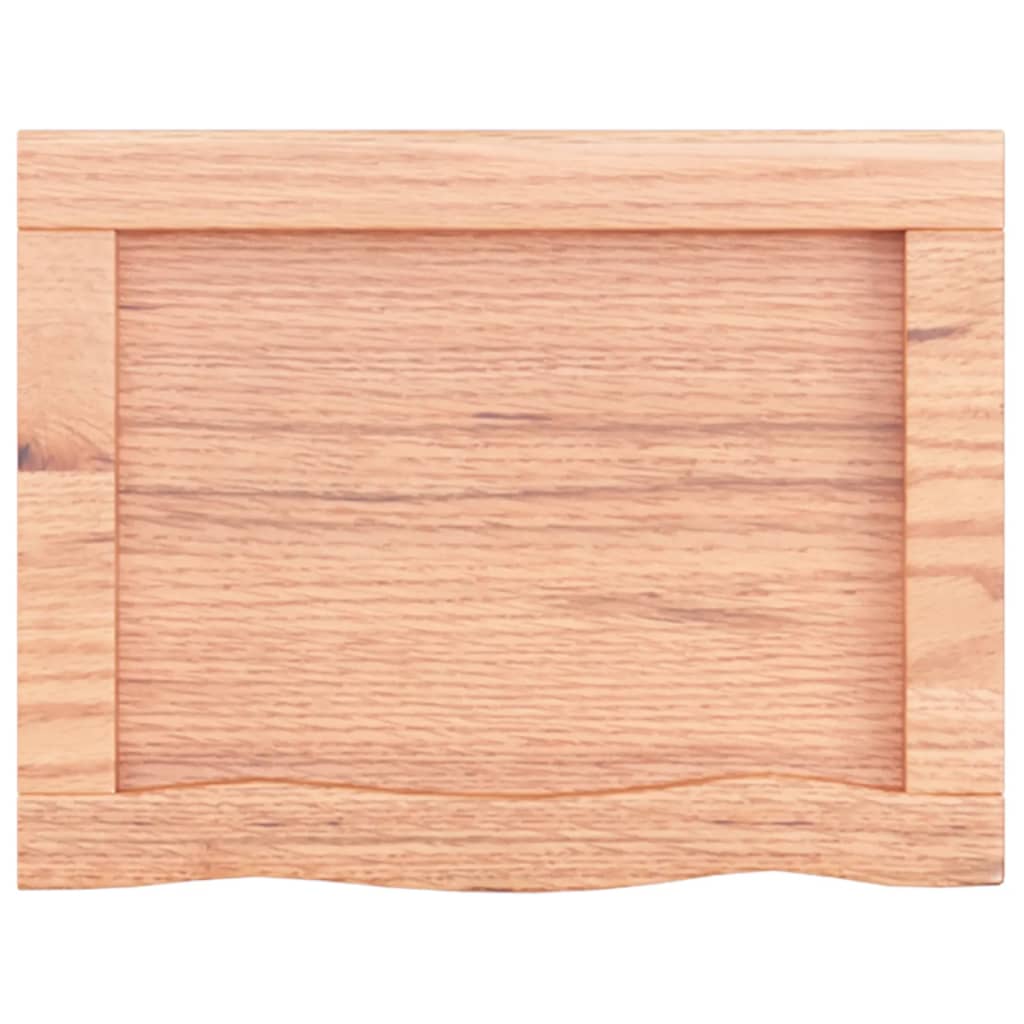 Wastafelblad 40X30X(2-6) Cm Behandeld Massief Hout Lichtbruin 40 x 30 x 6 cm