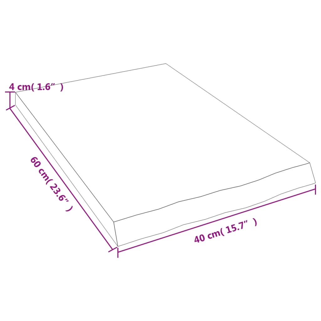 Wastafelblad 40X60X(2-4) Cm Behandeld Massief Hout Lichtbruin 40 x 60 x 4 cm