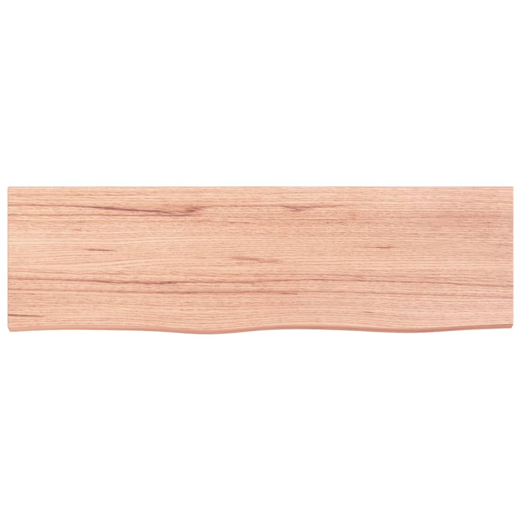 Wastafelblad 100X30X(2-4) Cm Behandeld Massief Hout Lichtbruin 100 x 30 x 4 cm