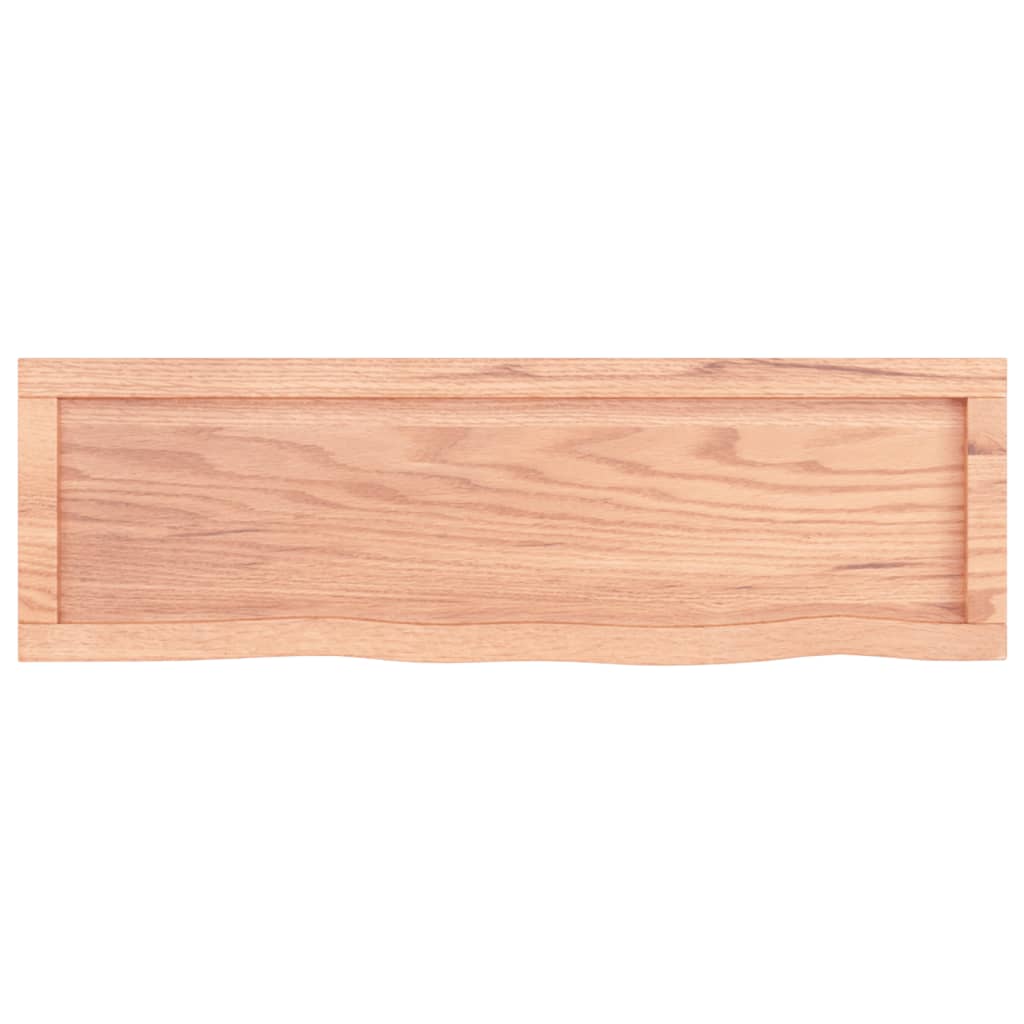 Wastafelblad 100X30X(2-4) Cm Behandeld Massief Hout Lichtbruin 100 x 30 x 4 cm