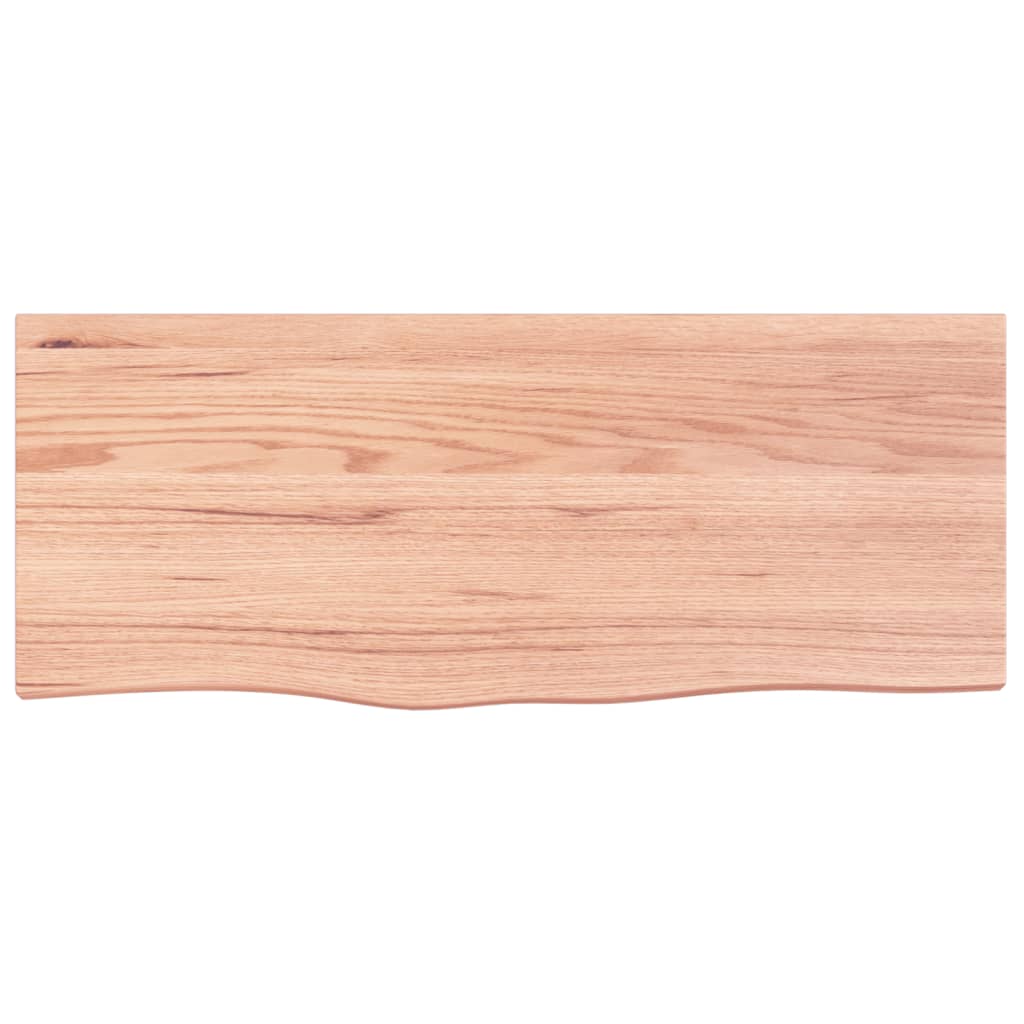 Wastafelblad 100X40X(2-4) Cm Behandeld Massief Hout Lichtbruin 100 x 40 x 4 cm