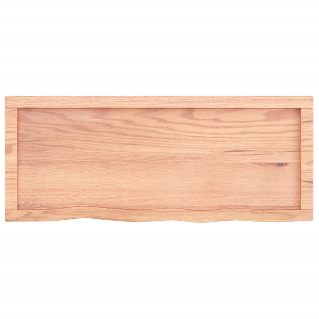 Wastafelblad 100X40X(2-4) Cm Behandeld Massief Hout Lichtbruin 100 x 40 x 4 cm